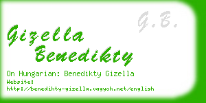 gizella benedikty business card